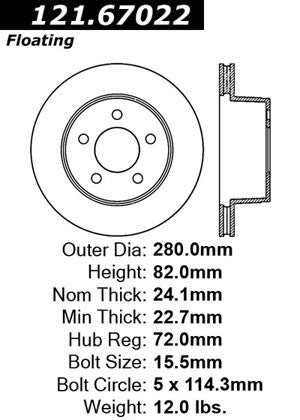 Front Disc Brake Rotor for Jeep Grand Cherokee 1998 1997 1996 1995 1994 1993 P-2417887