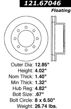 Front Disc Brake Rotor for Dodge Ram 2500 2002 2001 2000 P-2417946