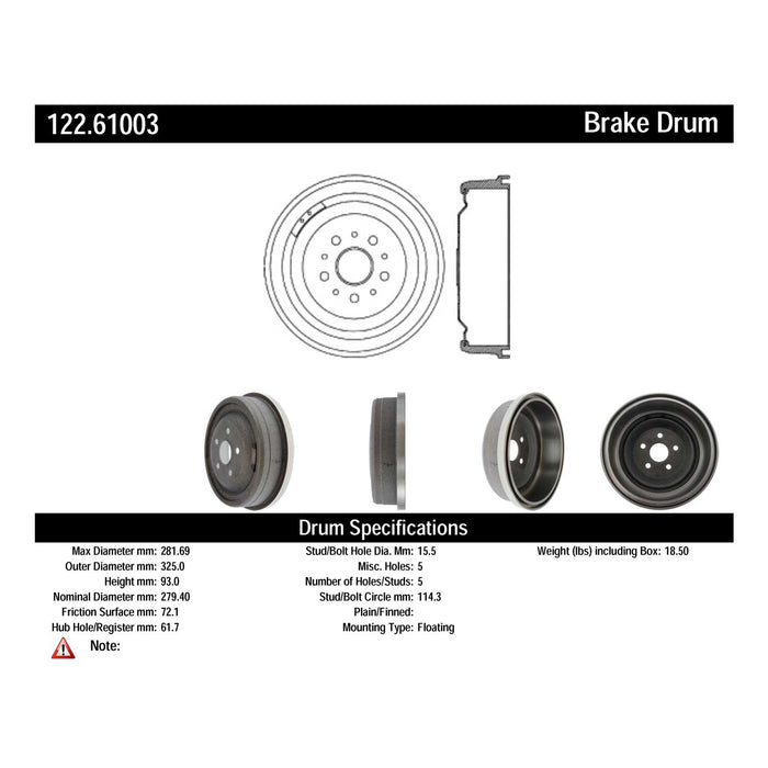 Front OR Rear Brake Drum for Ford Country Squire 1968 1967 1966 1965 1964 1963 1962 1961 1960 P-2418378