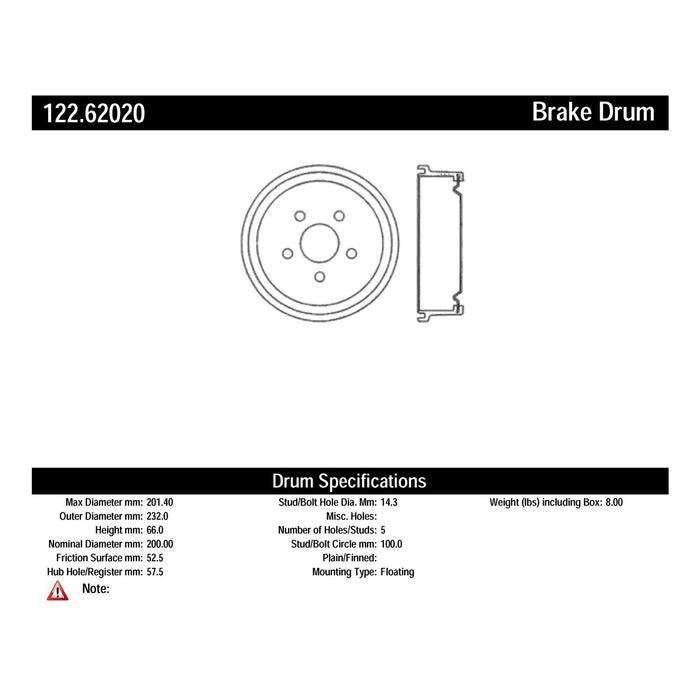 Rear Brake Drum for Pontiac Grand Am 1998 1997 1996 1995 1994 1993 1992 1991 1990 1989 1988 1987 1986 1985 P-2418518