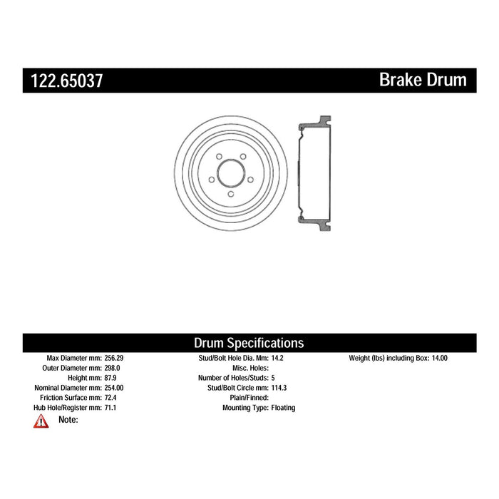 Rear Brake Drum for Mazda B3000 2008 2007 2006 2005 2004 2003 2002 2001 2000 1999 1998 P-2418622