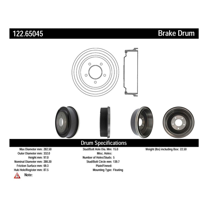 Rear Brake Drum for Ford E-150 Club Wagon 2003 P-2418635