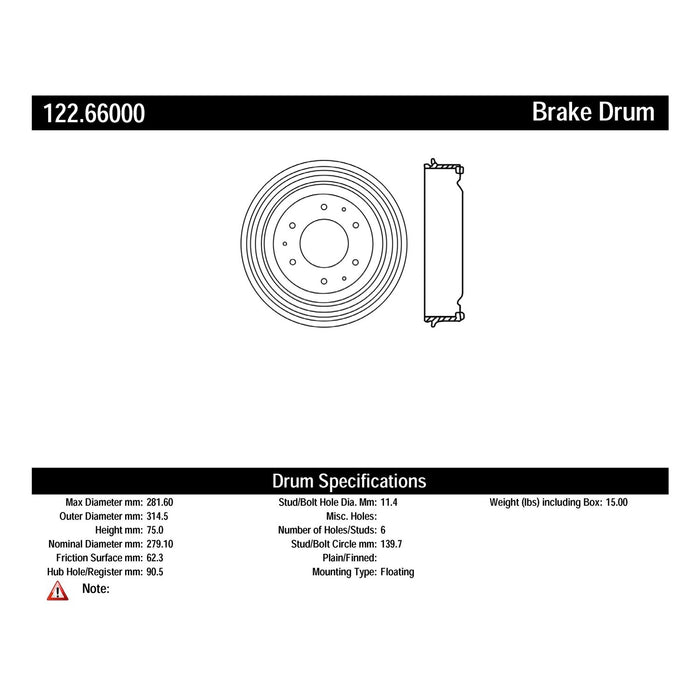 Front OR Rear Brake Drum for Chevrolet K10 Pickup 1970 1969 1968 1967 1966 1965 1964 1963 1962 1961 P-2418648