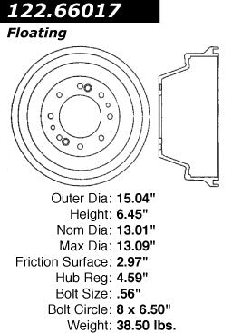 Rear Brake Drum for GMC Truck 1960 P-2418729