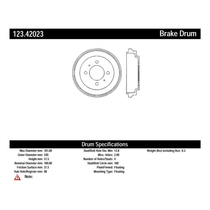 Rear Brake Drum for Nissan Sentra 1.6L L4 1999 1998 1997 1996 1995 1994 1993 1992 1991 P-2418934