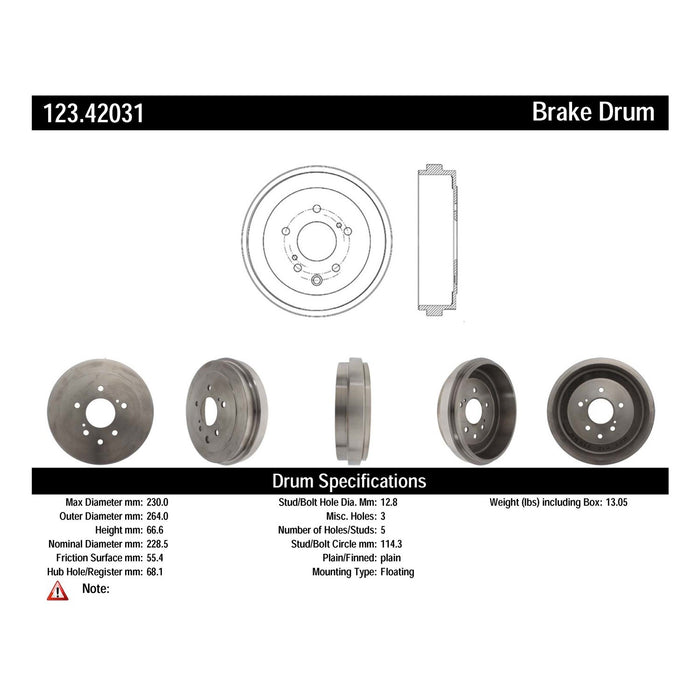 Rear Brake Drum for Chevrolet City Express 2018 2017 2016 2015 P-2418952