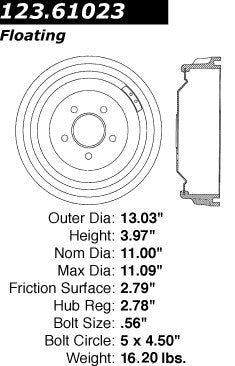 Rear Brake Drum for Ford LTD 1986 1985 1984 1983 1982 1981 1980 1979 P-2419241