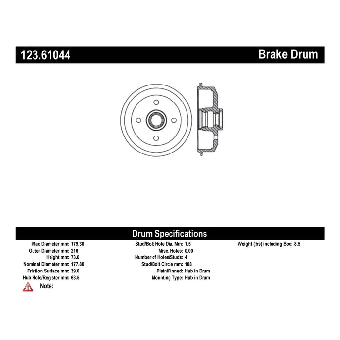 Rear Brake Drum for Ford Fiesta 1980 1979 1978 P-2419273