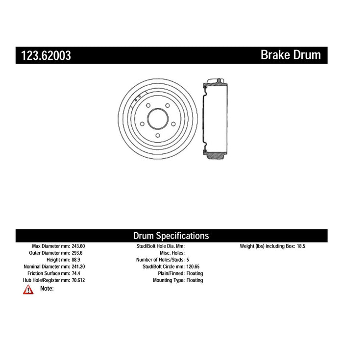 Front Brake Drum for Buick GS 455 1970 P-2419326