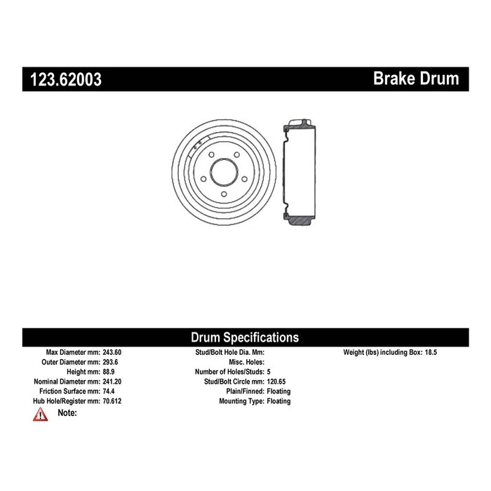 Front Brake Drum for Buick GS 455 1970 P-2419326