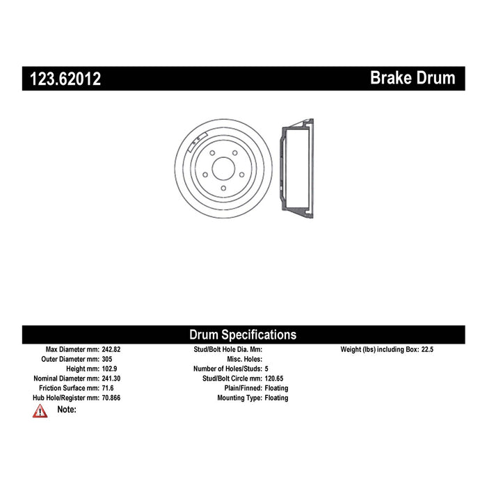 Front Brake Drum for Buick GS 1970 P-2419371