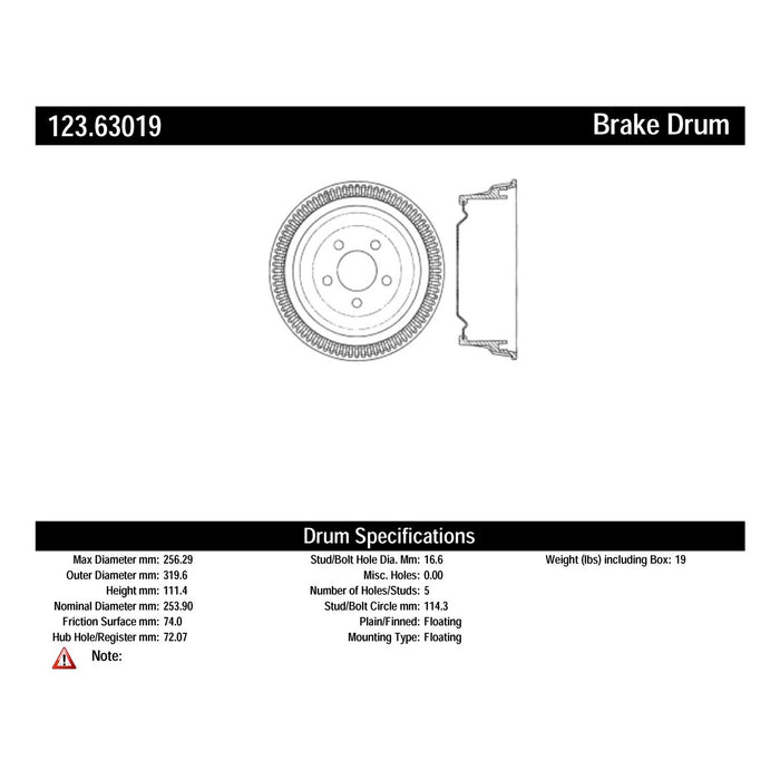 Rear Brake Drum for Chrysler Fifth Avenue 1989 1988 1987 1986 1985 1984 1983 P-2419725