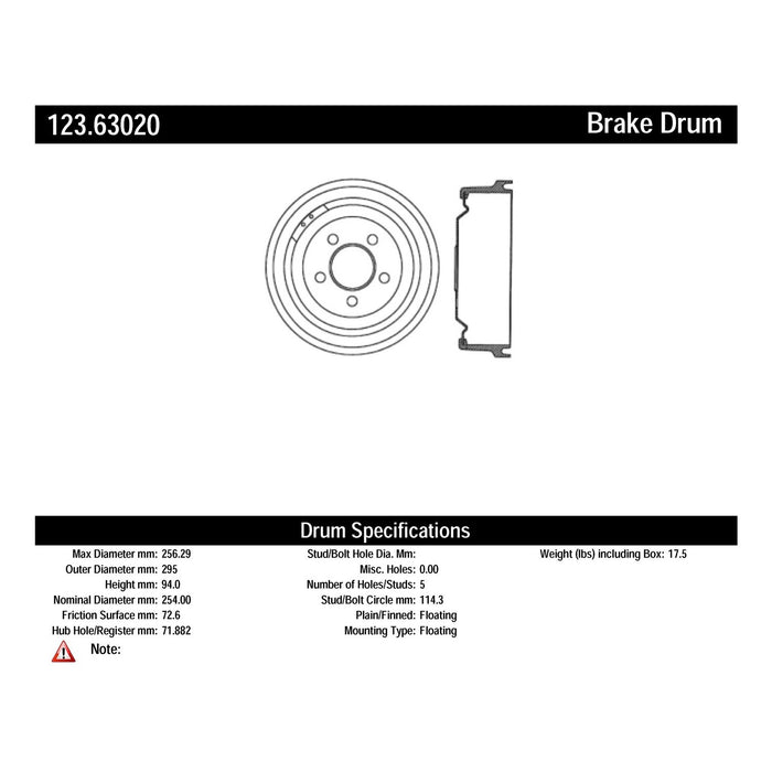 Rear Brake Drum for Chrysler Imperial 1981 P-2419760