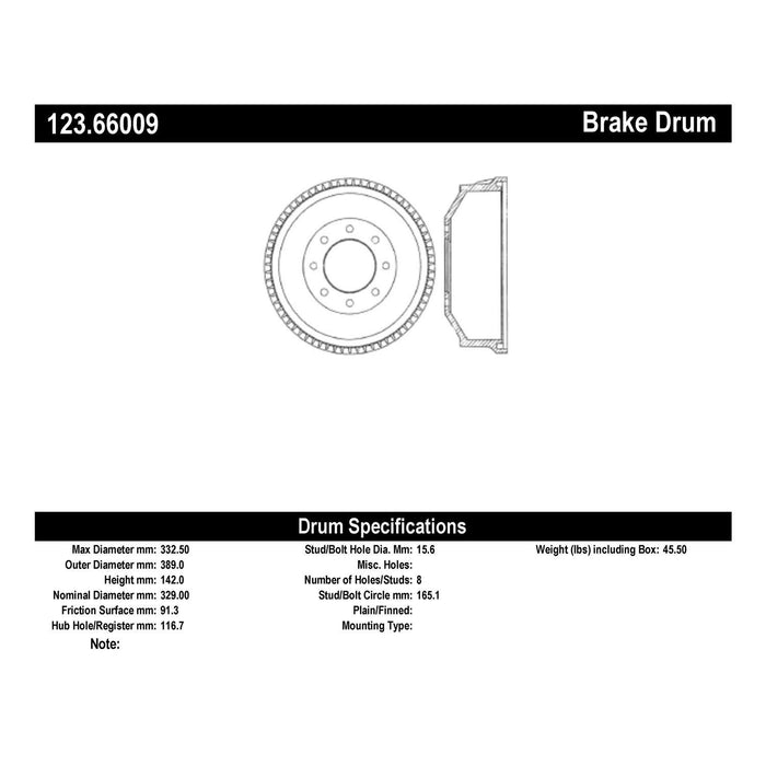 Rear Brake Drum for Chevrolet K20 Pickup 1974 1973 1972 P-2420130