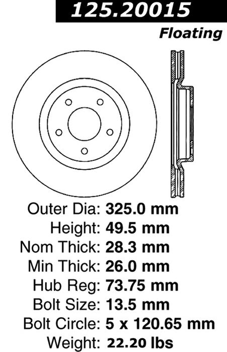 Front Disc Brake Rotor for Jaguar XJR 2001 2000 1999 1998 P-2420622