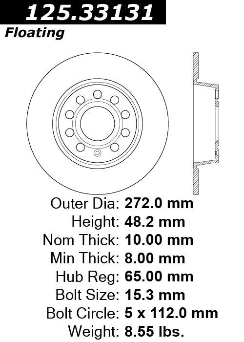 Rear Disc Brake Rotor for Maserati GranTurismo 2012 P-2420995