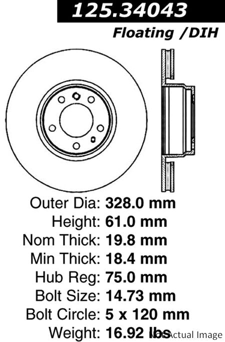 Rear Disc Brake Rotor for BMW 750iL 2001 2000 1999 1998 1997 1996 1995 P-2421170