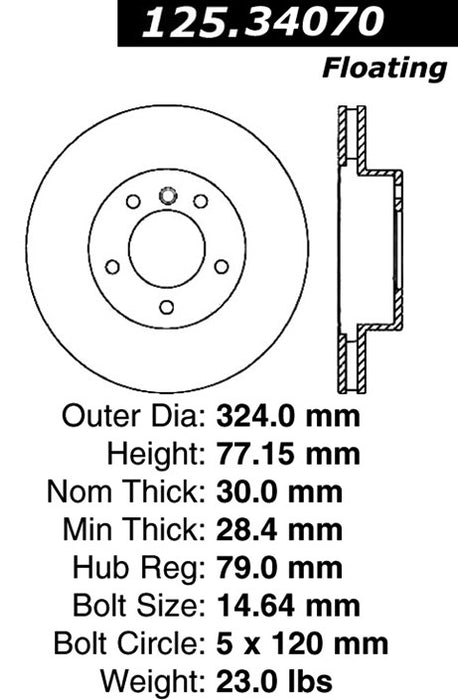 Front Disc Brake Rotor for BMW 528i xDrive 2010 2009 P-2421226