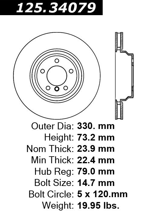 Front Disc Brake Rotor for BMW X1 xDrive28i 2014 2013 2012 2011 2010 P-2421261