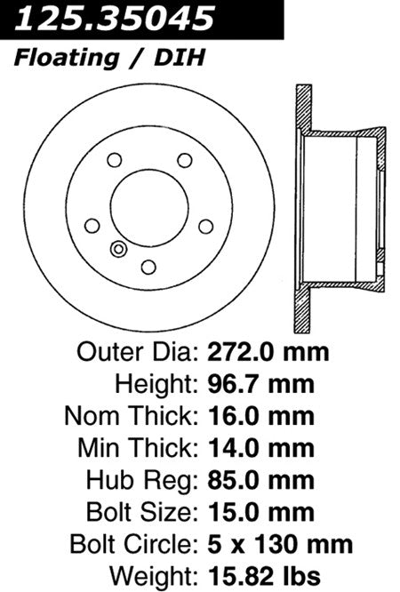 Rear Disc Brake Rotor for Freightliner Sprinter 3500 2005 2004 2003 2002 P-2421692