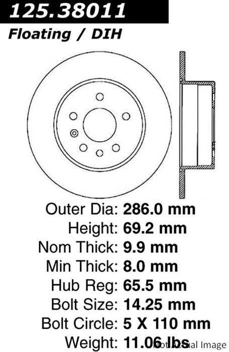 Rear Disc Brake Rotor for Saturn LS2 2000 P-2421974