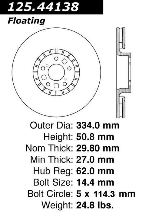 Front Left/Driver Side Disc Brake Rotor for Lexus GS430 2007 2006 P-2422145