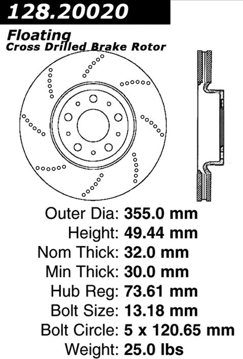 Front Disc Brake Rotor for Jaguar Vanden Plas 2003 2002 P-2430097