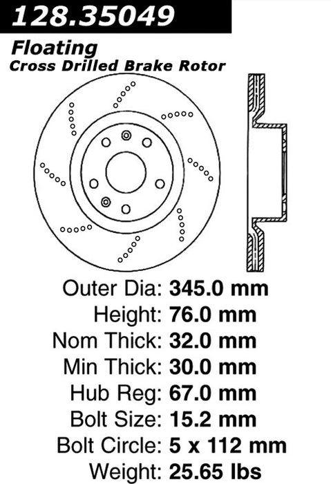 Front Disc Brake Rotor for Mercedes-Benz S55 AMG 2002 2001 P-2430737