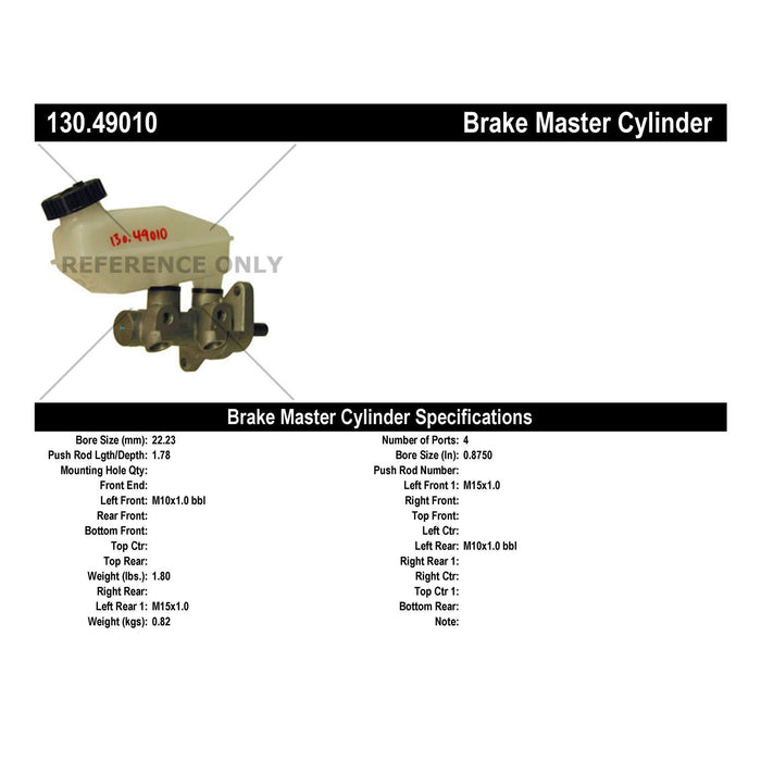 Brake Master Cylinder for Pontiac Wave Automatic Transmission 2006 2005 P-2433289