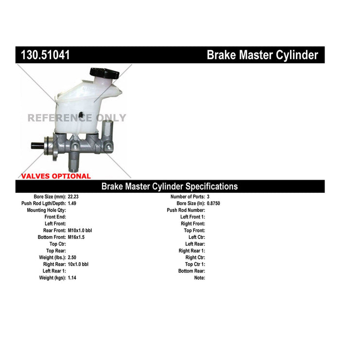 Brake Master Cylinder for Dodge Attitude 2011 2010 2009 2008 2007 2006 P-2433373