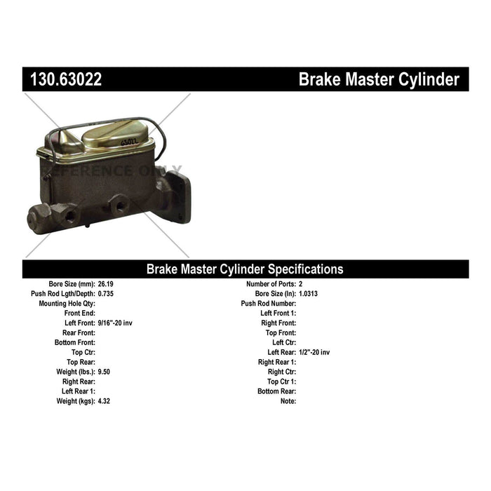 Brake Master Cylinder for Dodge B200 1978 1977 1976 1975 - Centric 130.63022