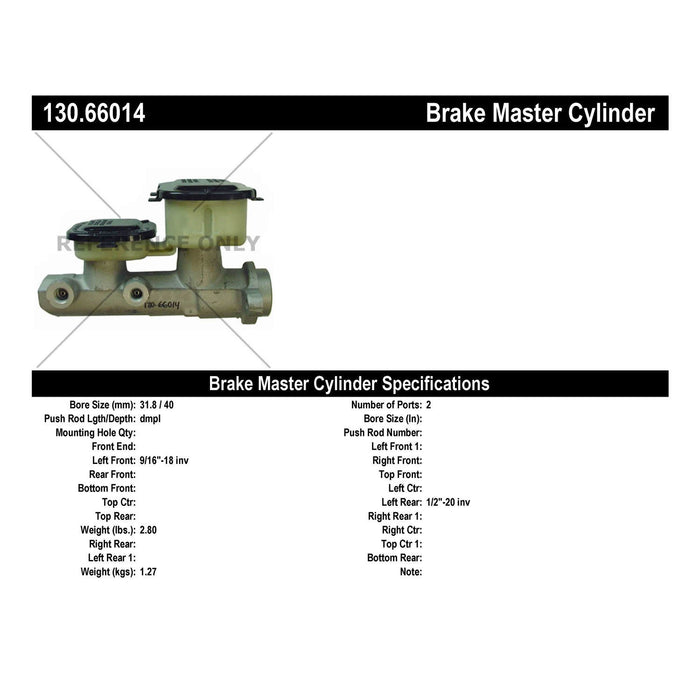 Brake Master Cylinder for GMC G3500 GAS 1995 1994 1993 1992 1991 1990 1989 1988 1987 1986 1985 P-2435569