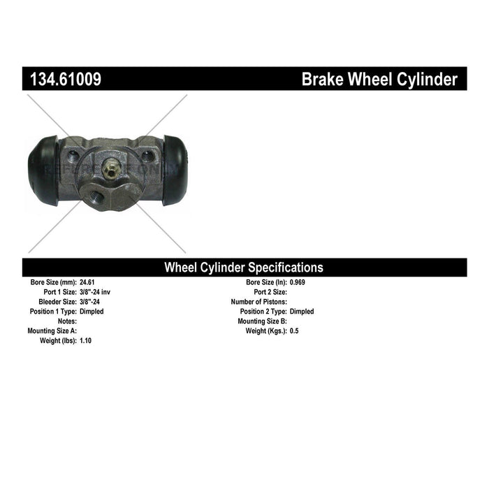 Rear Left/Driver Side Drum Brake Wheel Cylinder Premium Line for Ford Country Squire Wagon 1970 1968 1967 1966 1965 P-1160119