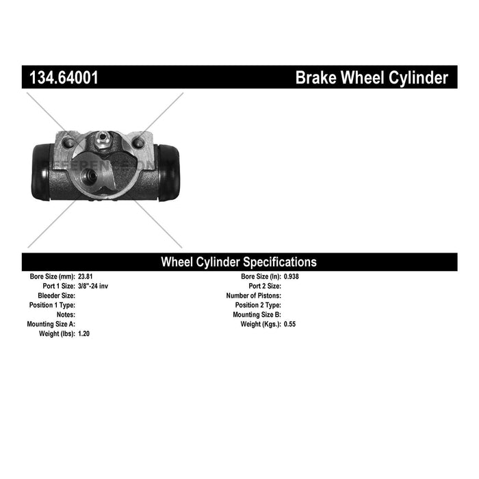 Rear Left/Driver Side Drum Brake Wheel Cylinder Premium Line for Ford E-100 Econoline 1983 1982 1981 1980 1979 1978 1977 1976 1975 1974 P-1161990