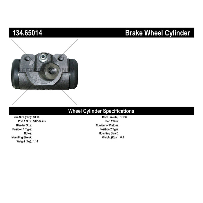 Rear Right/Passenger Side Drum Brake Wheel Cylinder Premium Line for Ford E-350 Econoline Club Wagon 1998 1997 1996 1995 1994 1993 1992 P-1162843