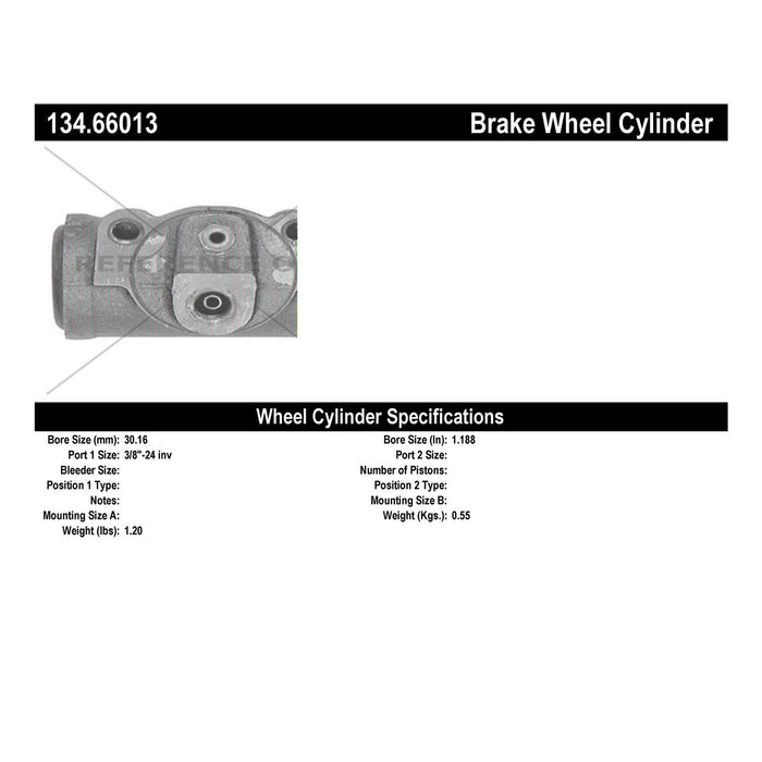 Rear Drum Brake Wheel Cylinder Premium Line for GMC P35 1978 1977 1976 1975 - Centric 134.66013