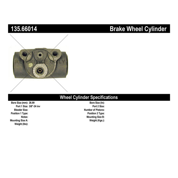 Rear Drum Brake Wheel Cylinder Standard Line for Chevrolet P20 1989 1988 1987 1986 1985 1984 1983 1982 1981 1980 1979 1978 1977 1976 1975 P-1165591