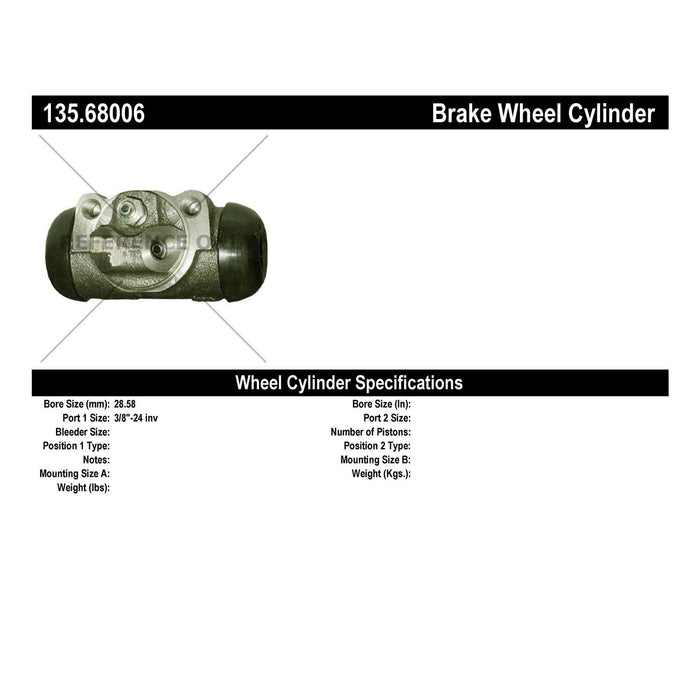 Front Right OR Rear Right Drum Brake Wheel Cylinder Standard Line for Chevrolet K20 Suburban 1973 1972 1970 1969 1968 1967 P-1165802