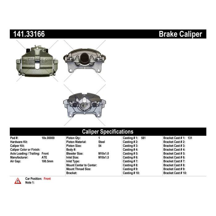 Front Left/Driver Side Disc Brake Caliper for Volkswagen Passat CC 2.0L L4 2010 P-1167173