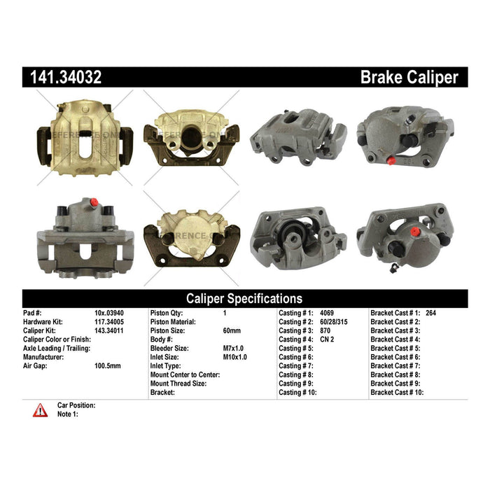 Front Left/Driver Side Disc Brake Caliper for BMW M3 1999 1998 1997 1996 1995 1994 P-1167419