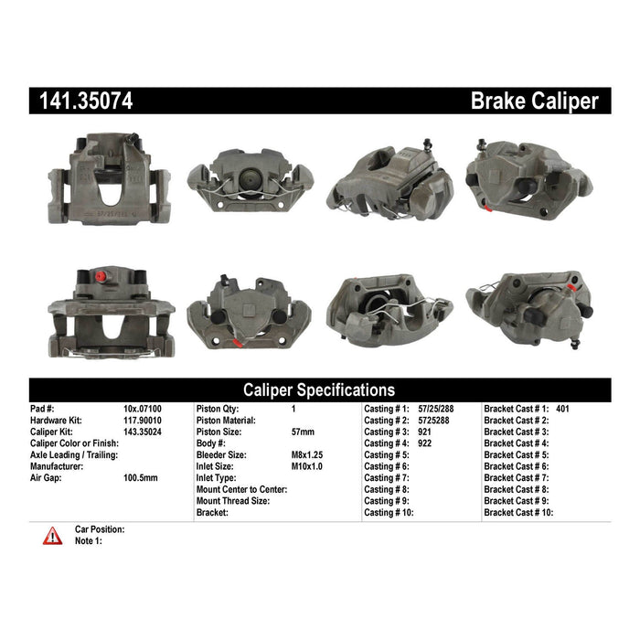 Front Left/Driver Side Disc Brake Caliper for Mercedes-Benz C280 2000 1999 1998 1997 1996 - Centric 141.35074