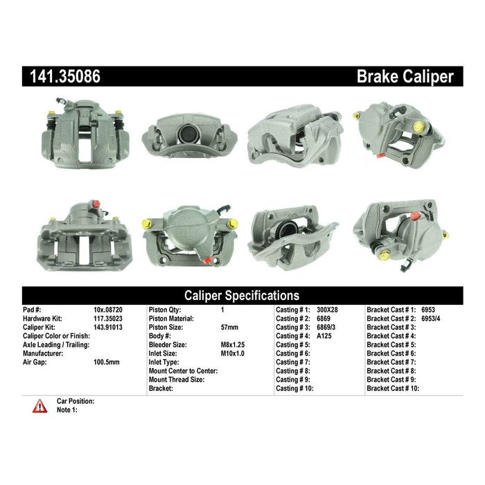 Front Left/Driver Side Disc Brake Caliper for Mercedes-Benz C320 Base Coupe RWD 2005 2004 2003 2002 2001 P-1168000