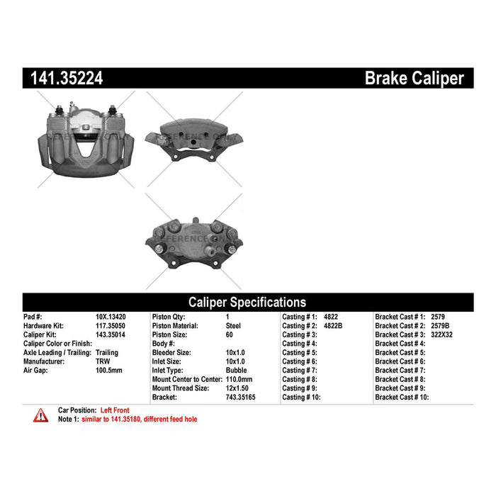 Front Left/Driver Side Disc Brake Caliper for Mercedes-Benz E400 4Matic 2017 2016 2015 P-1168153