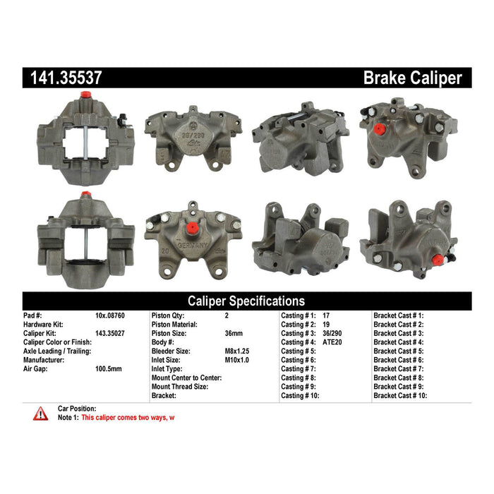 Rear Right/Passenger Side Disc Brake Caliper for Mercedes-Benz E300 1999 1998 P-1168337