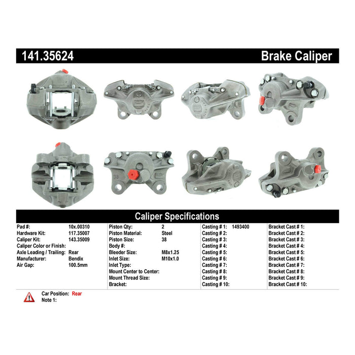 Rear Left/Driver Side Disc Brake Caliper for Mercedes-Benz 280E 1981 1980 1979 1978 1977 P-1168479