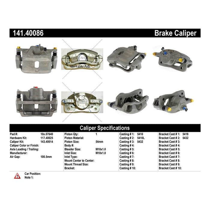 Front Left/Driver Side OR Front Right/Passenger Side Disc Brake Caliper for Acura EL 2005 2004 2003 2002 2001 2000 1999 1998 1997 P-1168883