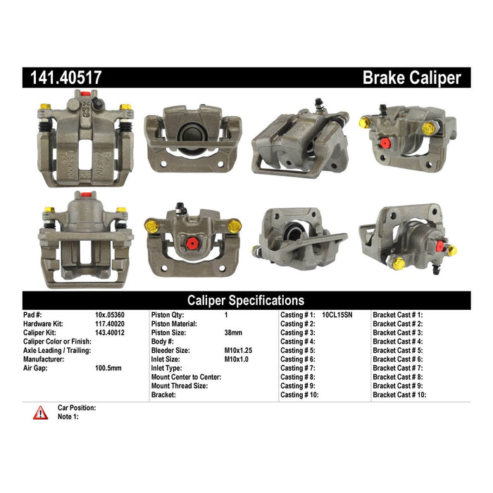 Rear Right/Passenger Side Disc Brake Caliper for Acura RL 2004 2003 2002 2001 2000 1999 P-1168976