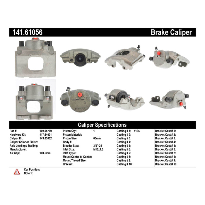 Front Left/Driver Side Disc Brake Caliper for Mercury Villager 2002 2001 2000 1999 1998 1997 1996 1995 1994 1993 P-1171337