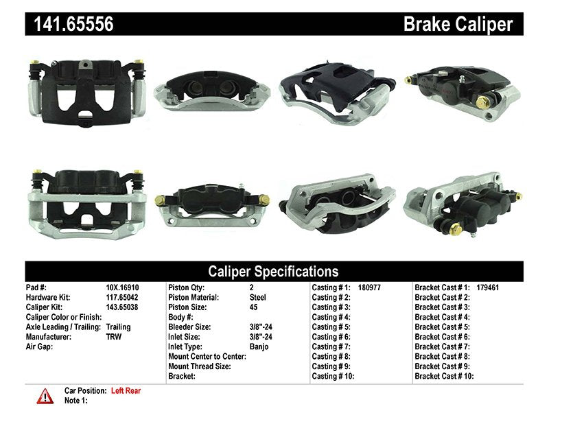 Rear Left/Driver Side Disc Brake Caliper for Ford F-250 Super Duty 2021 2020 2019 2018 2017 2016 2015 2014 2013 2012 P-1173524