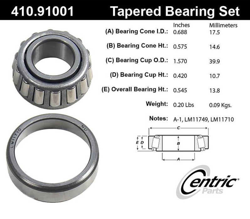 Rear Outer Wheel Bearing and Race Set for Volkswagen Fox 1993 1992 1991 1990 1989 1988 1987 P-1209318